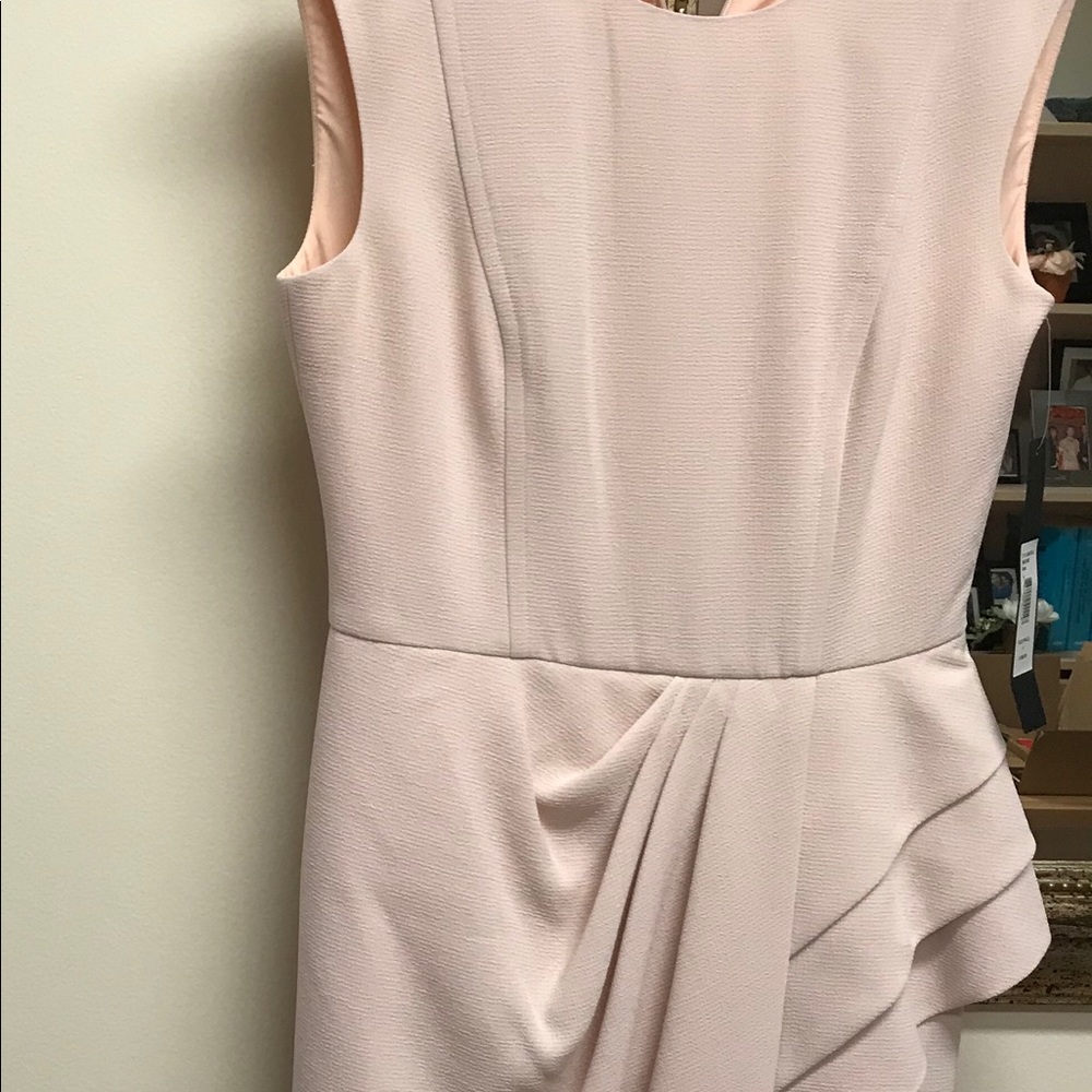 Badgley Mischka Blush side peplum dress